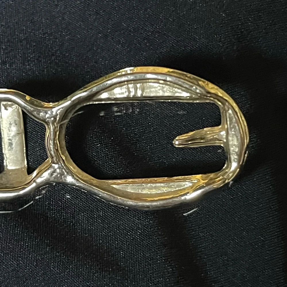 Vintage leather and gold tone belt